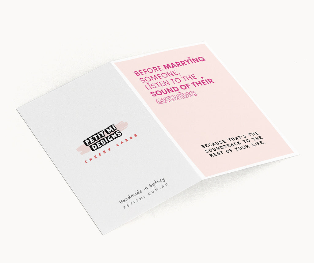 "Before Marrying Someone Listen To The Sound" Greeting Card