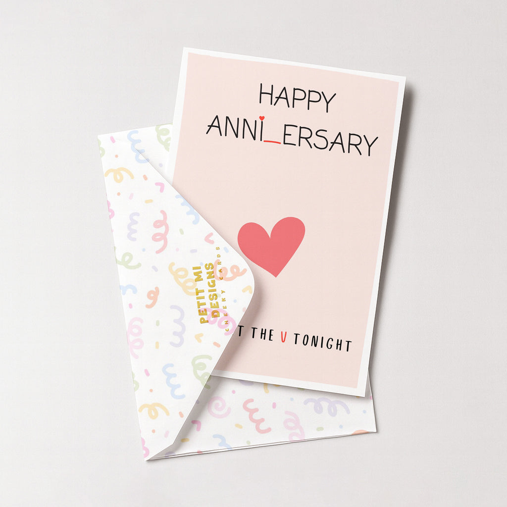 "Happy Anniversary, You'll Get The V Tonight" Greeting Card