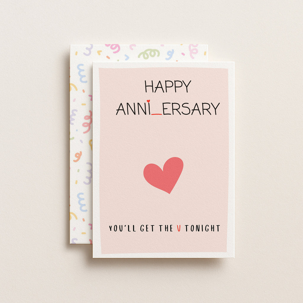 "Happy Anniversary, You'll Get The V Tonight" Greeting Card