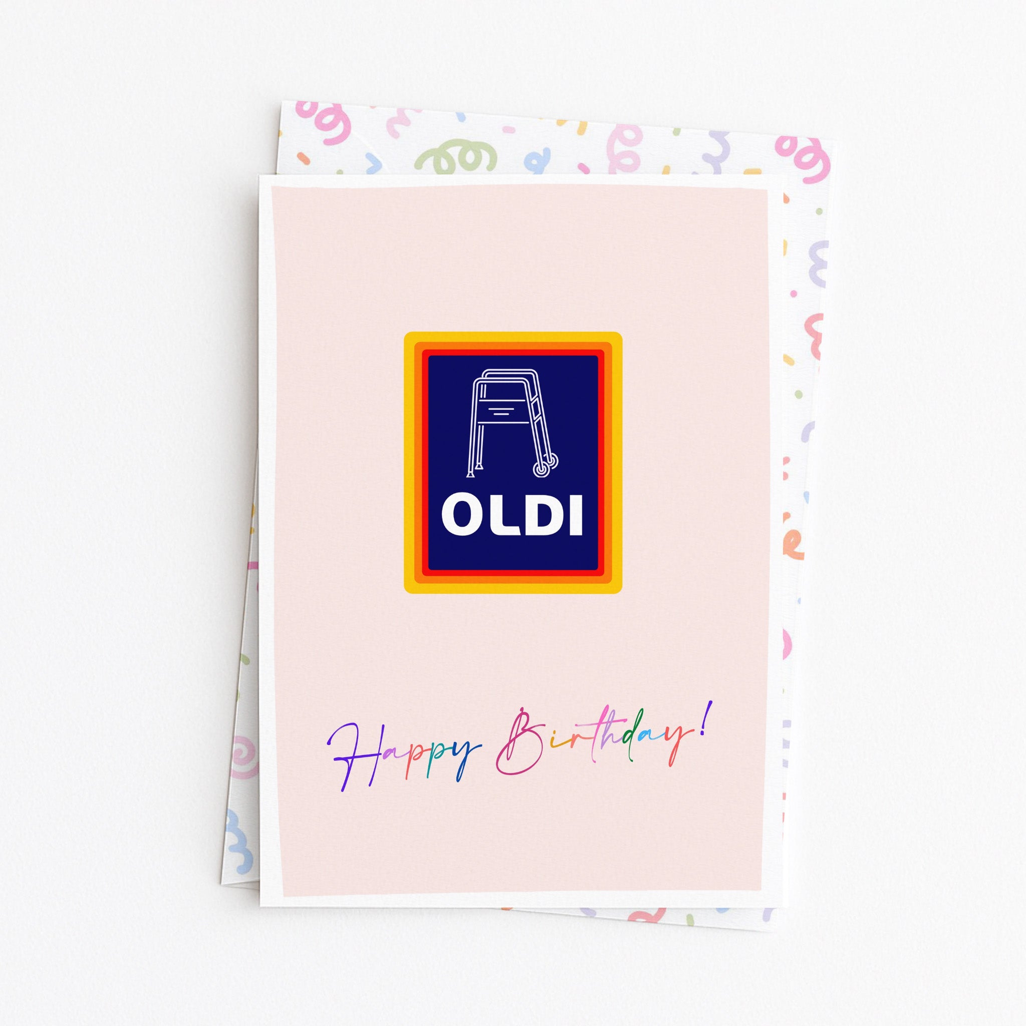 "Happy Birthday Oldi Chair" Greeting Card