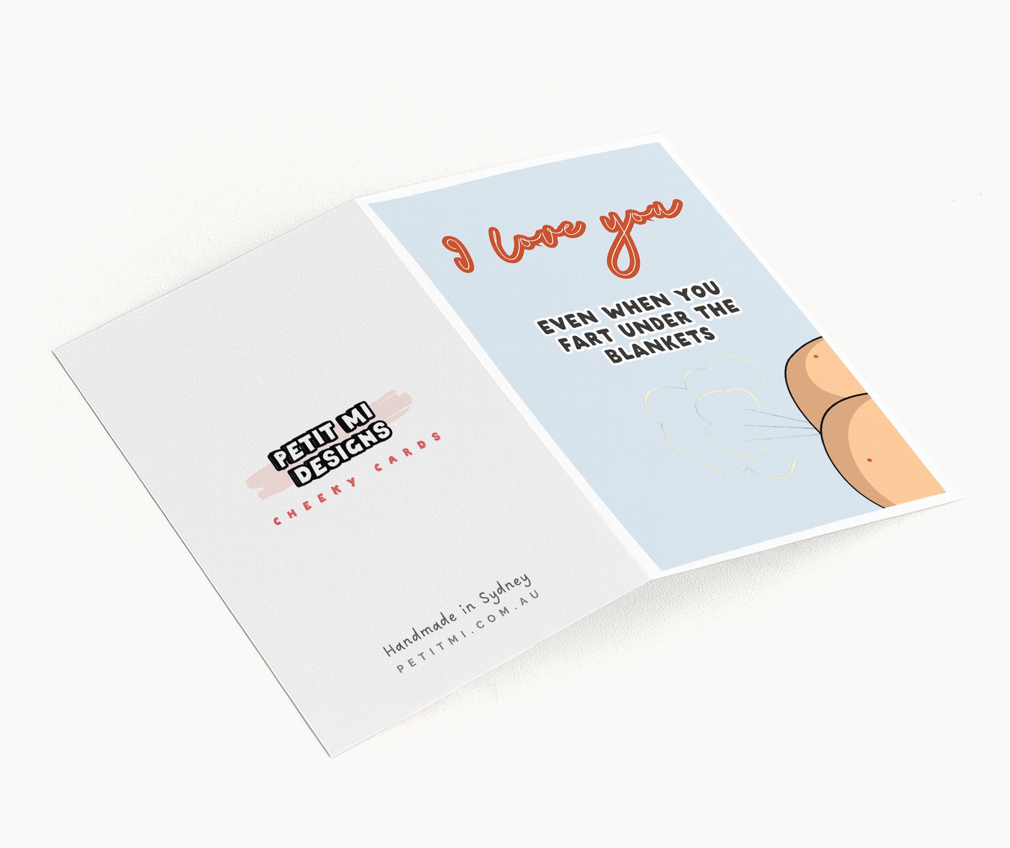 "I Love You Even When You Fart Under The Blankets" Greeting Card