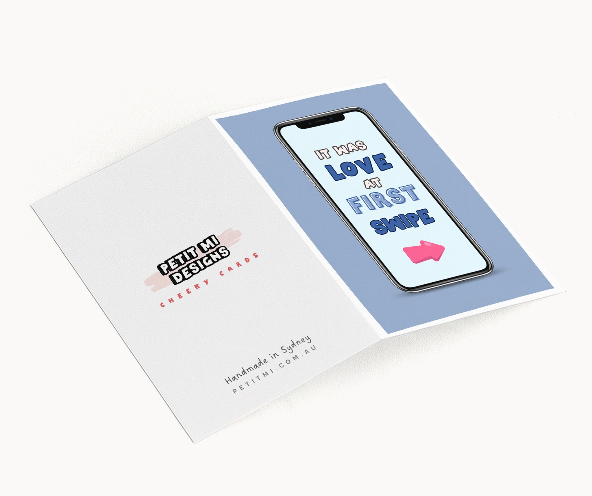 "It Was Love At First Swipe" Greeting Card