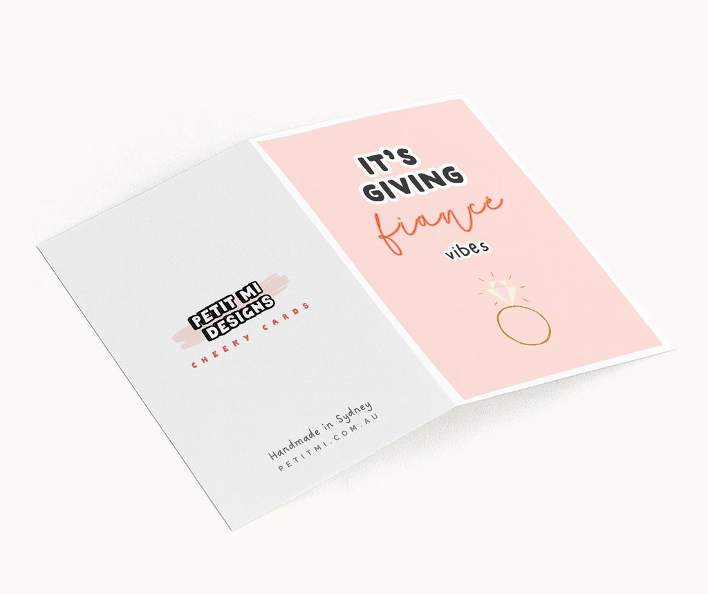 "It's Giving Fiance Vibes" Greeting Card