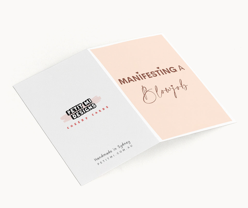 "Manifesting A Blowjob" Greeting Card