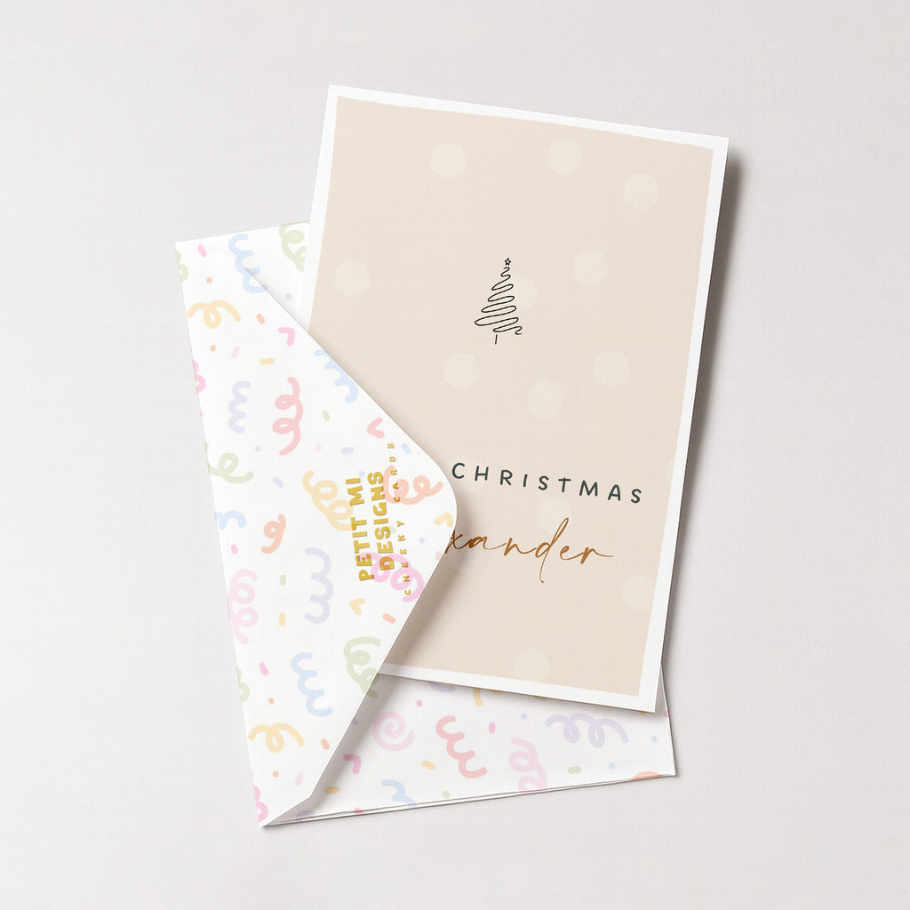 "Merry Christmas Custom Name" Greeting Card