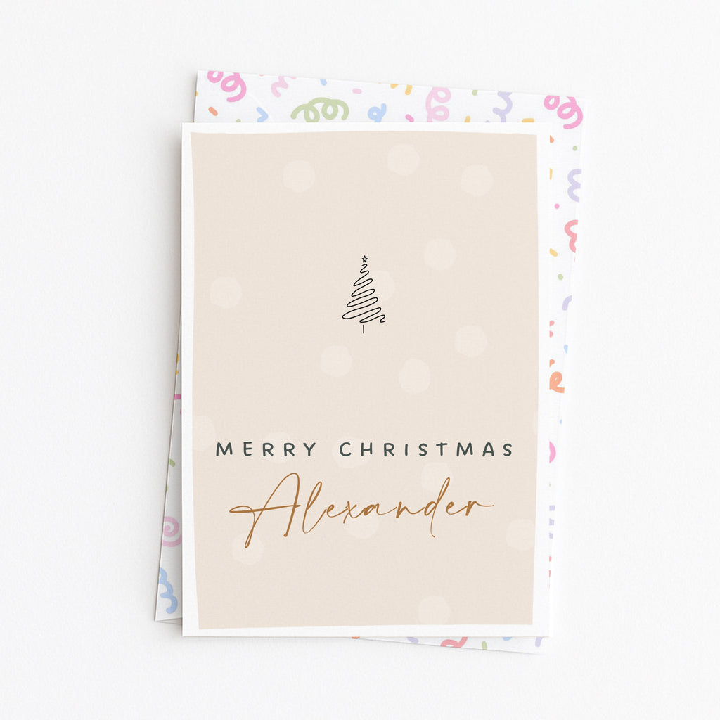 "Merry Christmas Custom Name" Greeting Card