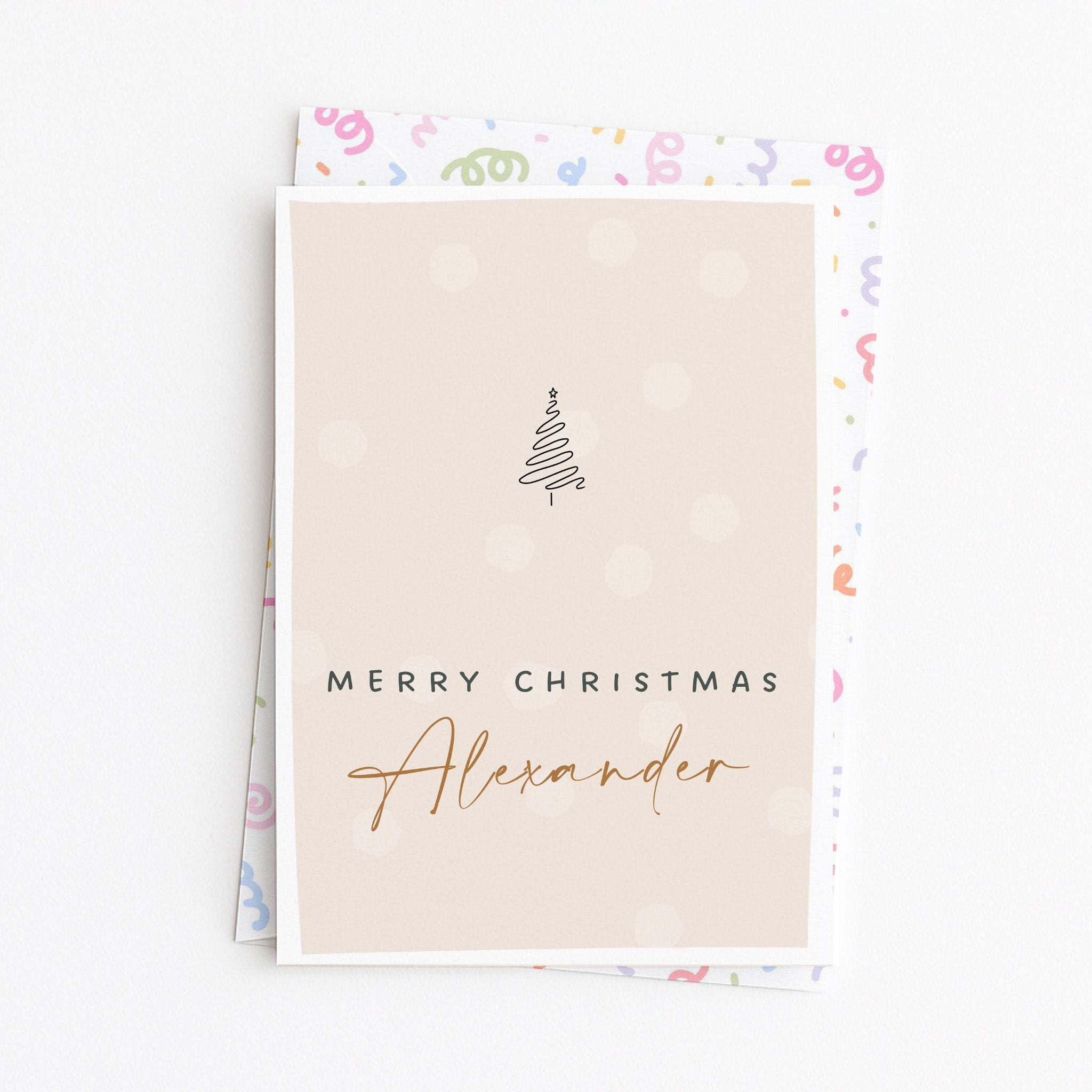 "Merry Christmas Custom Name" Greeting Card