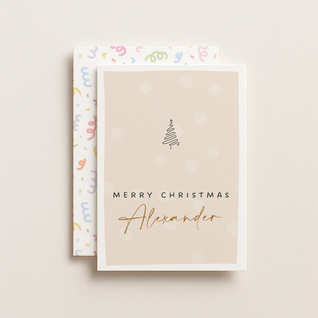 "Merry Christmas Custom Name" Greeting Card