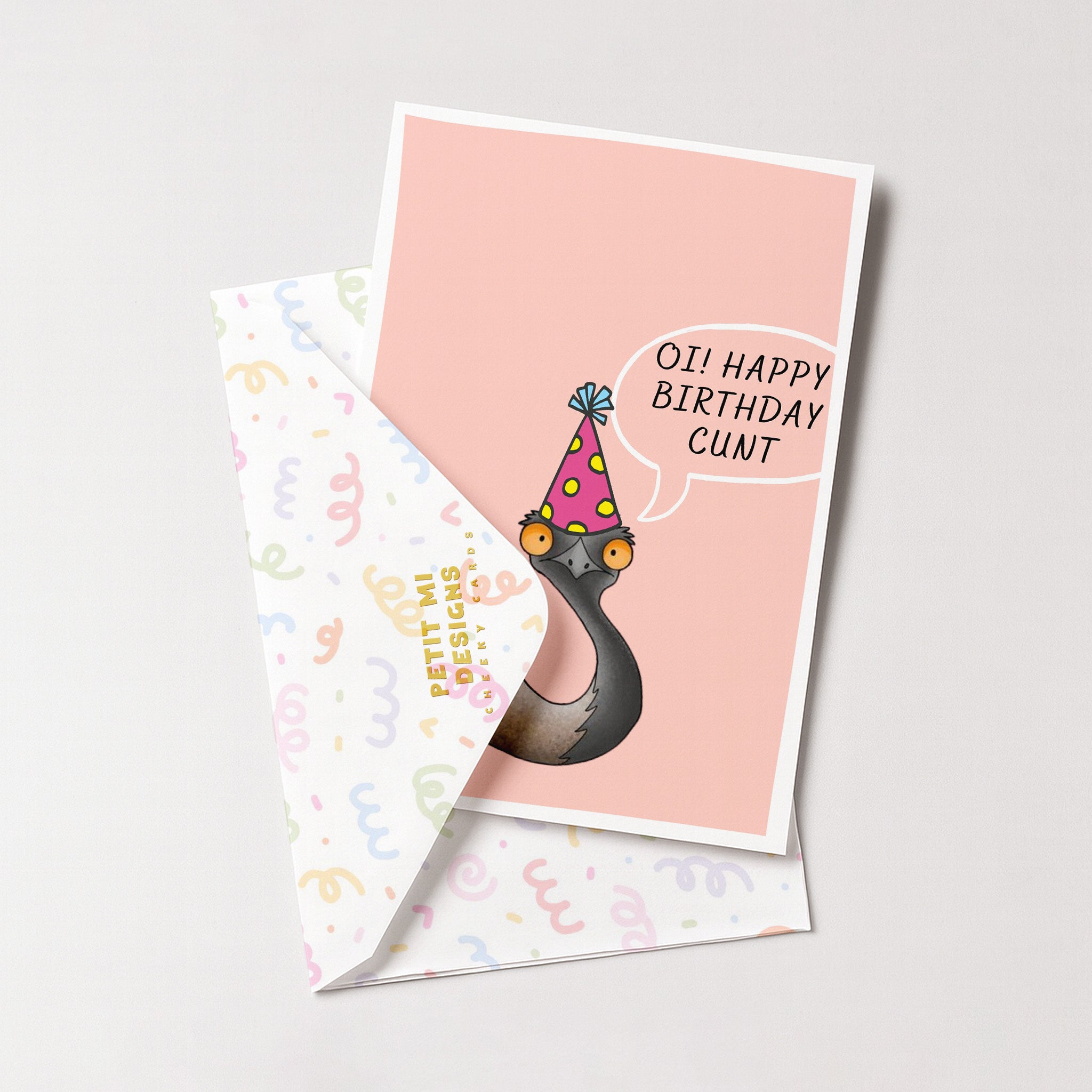 "Oi, Happy Birthday Emu" Greeting Card
