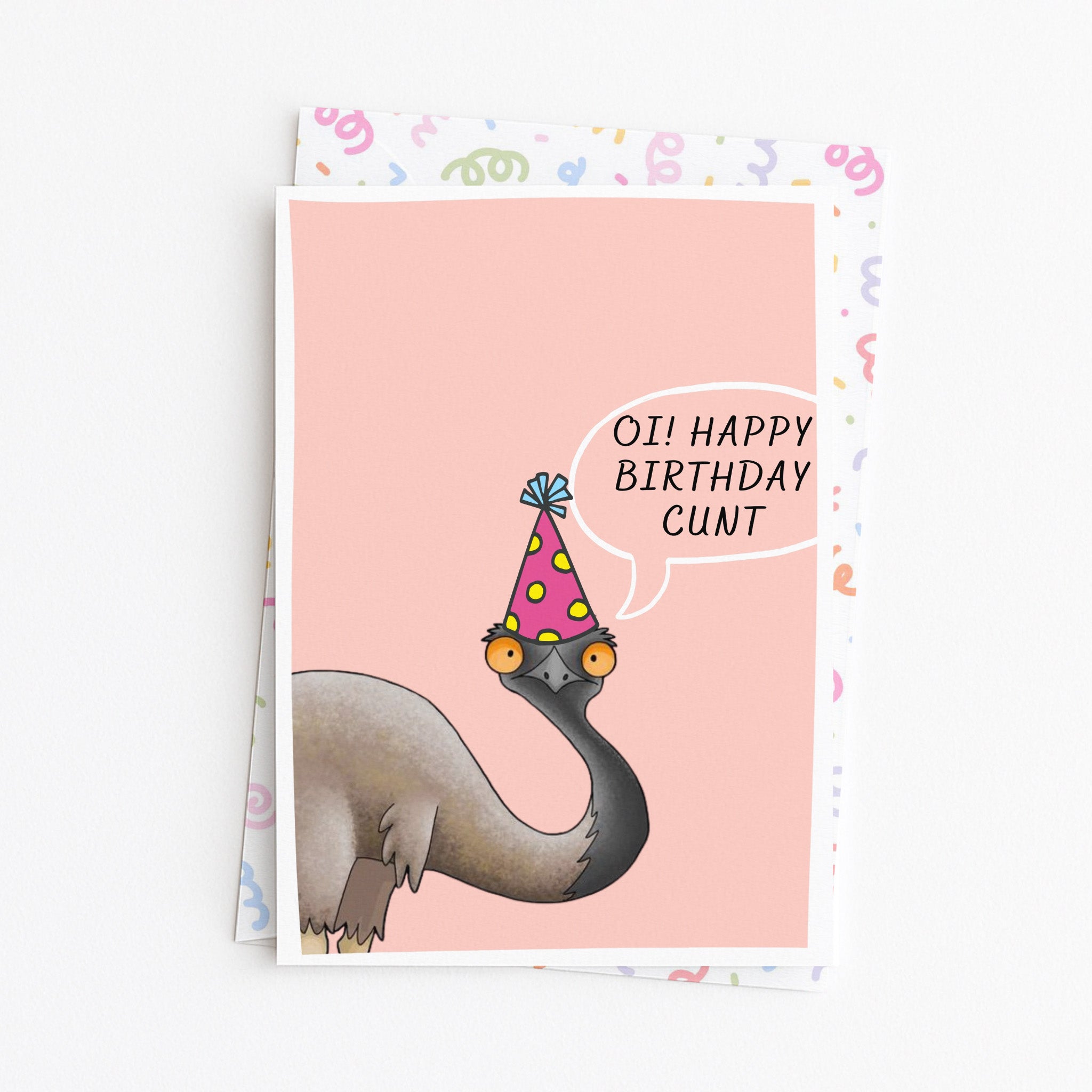 "Oi, Happy Birthday Emu" Greeting Card