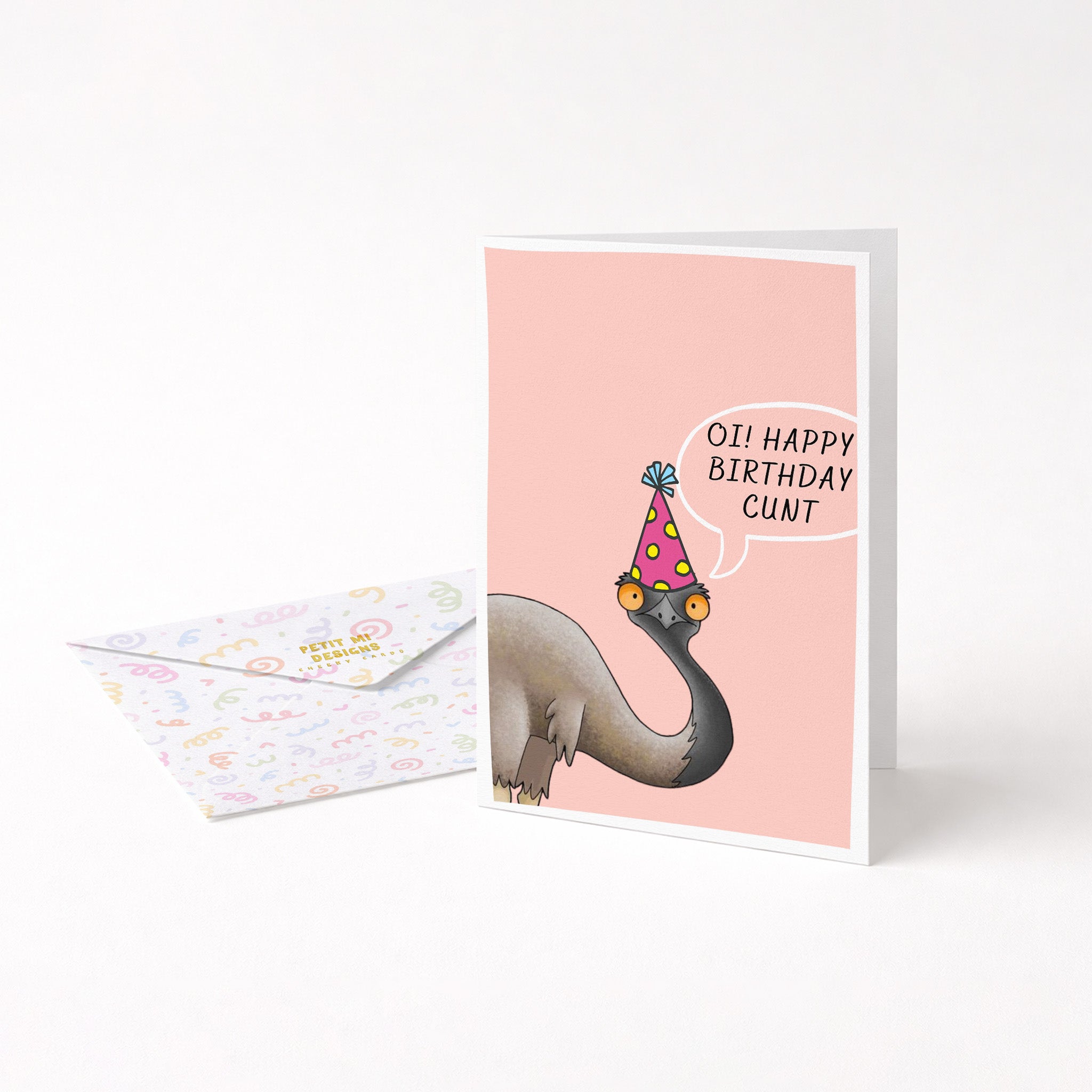 "Oi, Happy Birthday Emu" Greeting Card