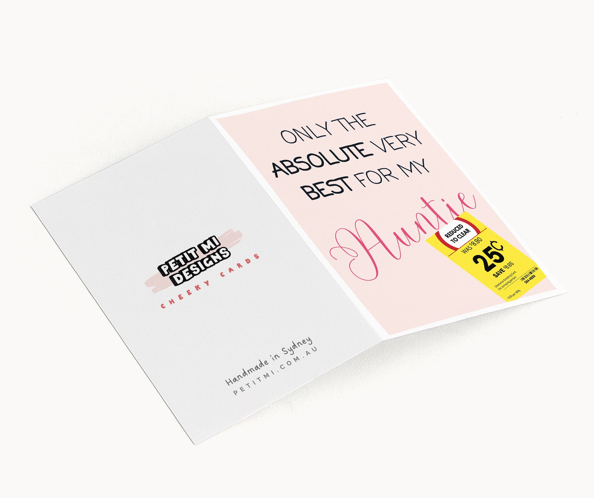 "Only The Absolute Very Best For My Auntie Yellow Label" Greeting Card