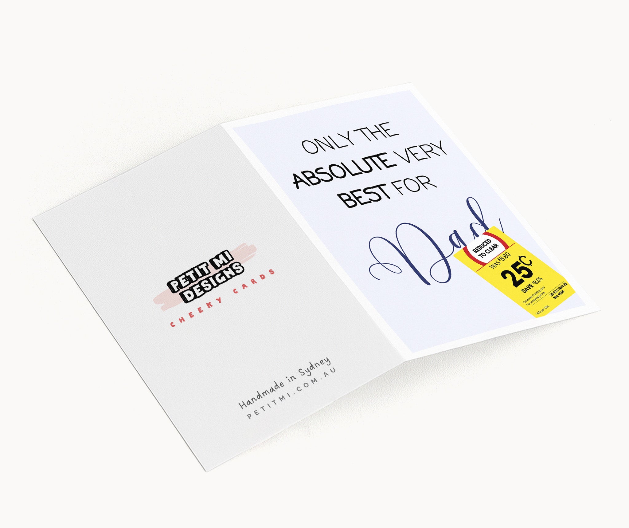 "Only The Absolute Very Best For Dad Yellow Label" Greeting Card