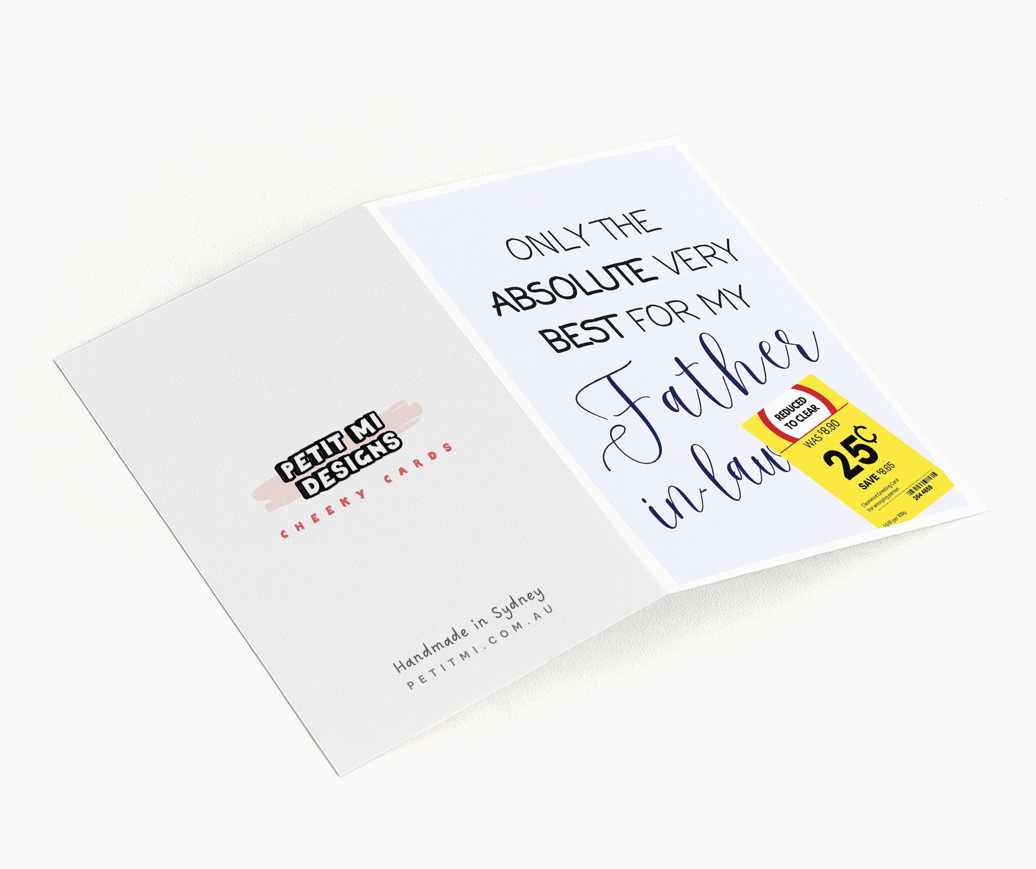 "Only The Absolute Very Best For My Father In Law Yellow Label" Greeting Card