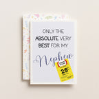 "Only The Absolute Very Best For My Nephew Yellow Label" Greeting Card
