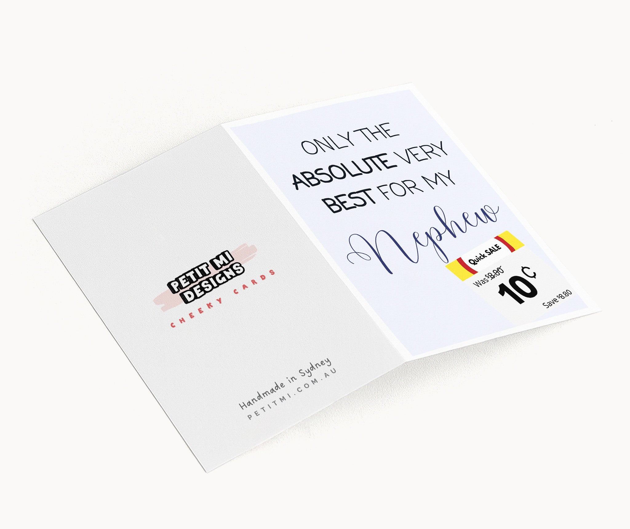 "Only Absolute Very Best For My Nephew White Label" Greeting Card