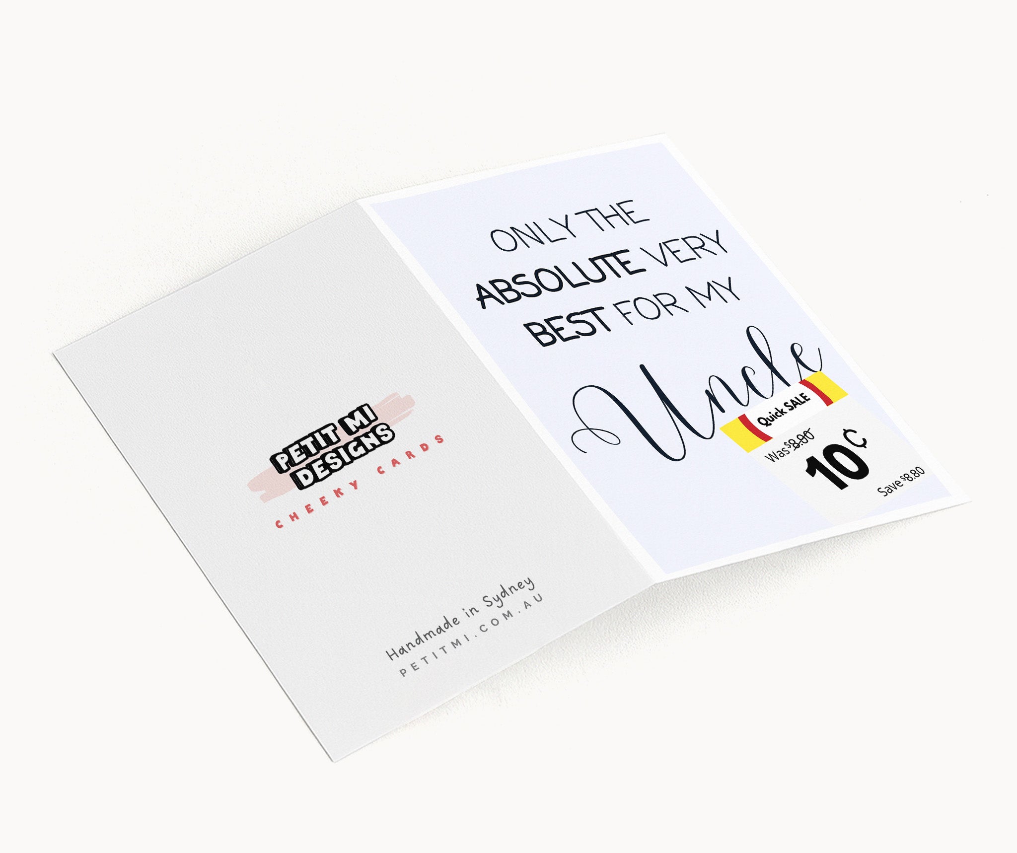 "Only The Absolute Very Best For My Uncle White Label" Greeting Card