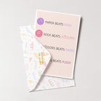 "Rock Beats Scissors" Greeting Card
