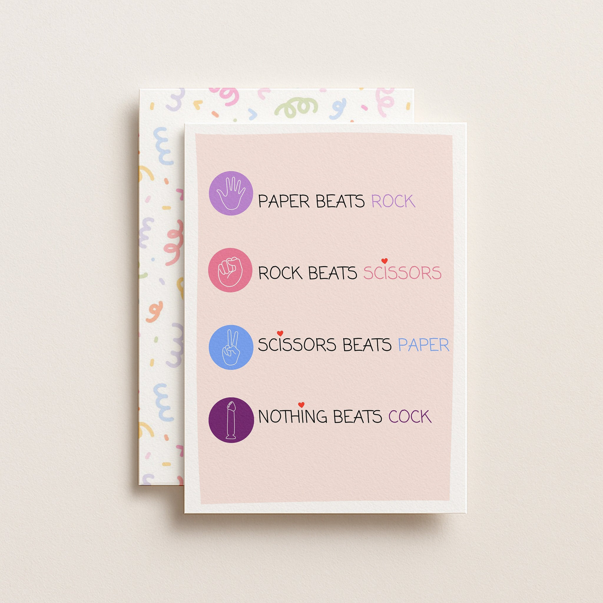 "Paper Beats Rock" Greeting Card