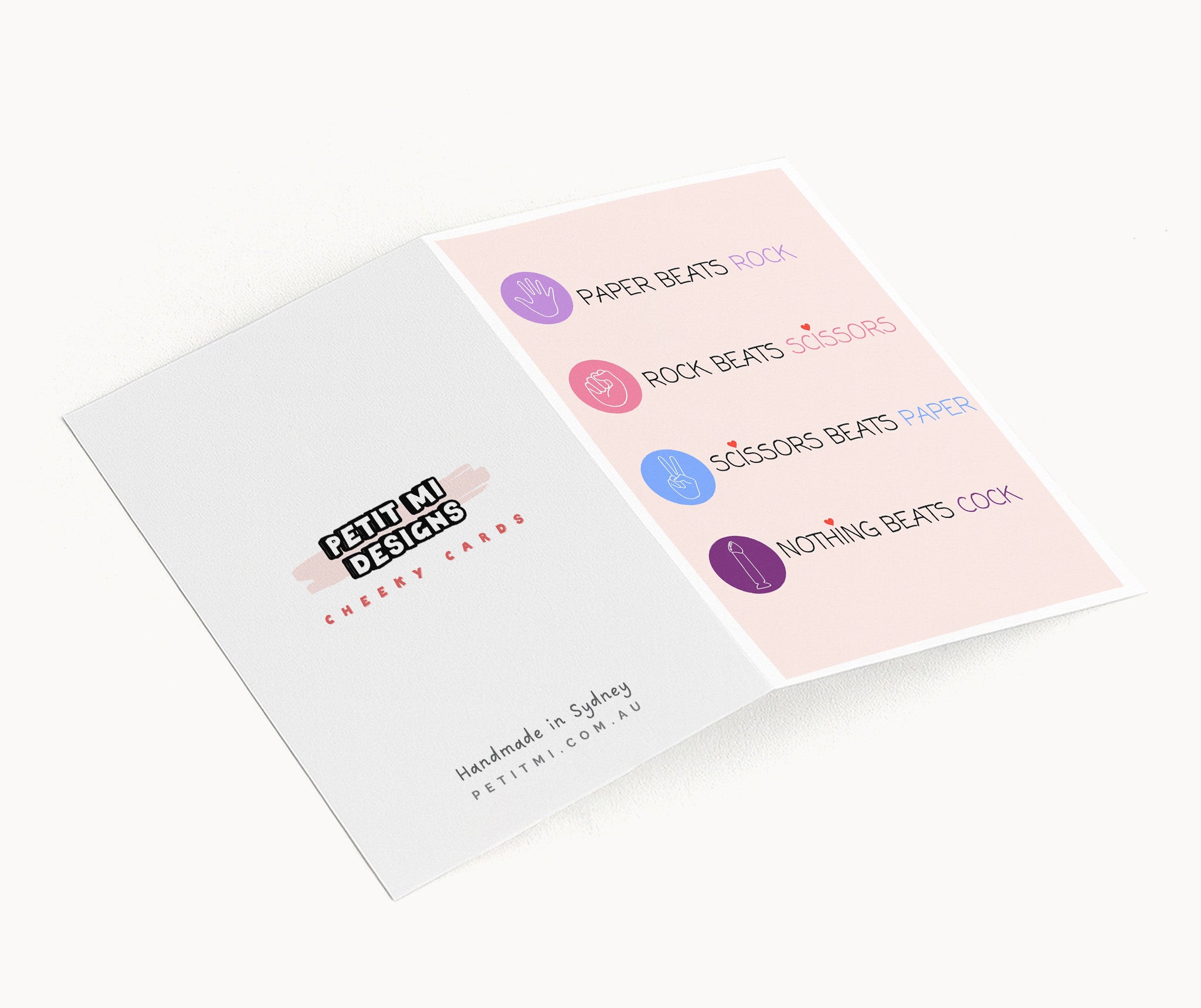 "Paper Beats Rock" Greeting Card