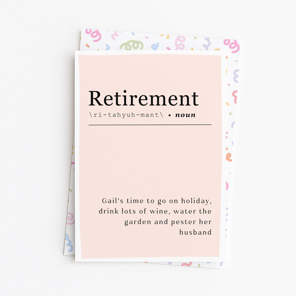 "Retirement - Gail's Time To Go On A Holiday" Greeting Card