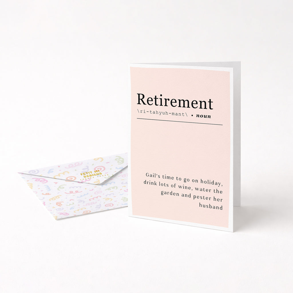 "Retirement - Gail's Time To Go On A Holiday" Greeting Card