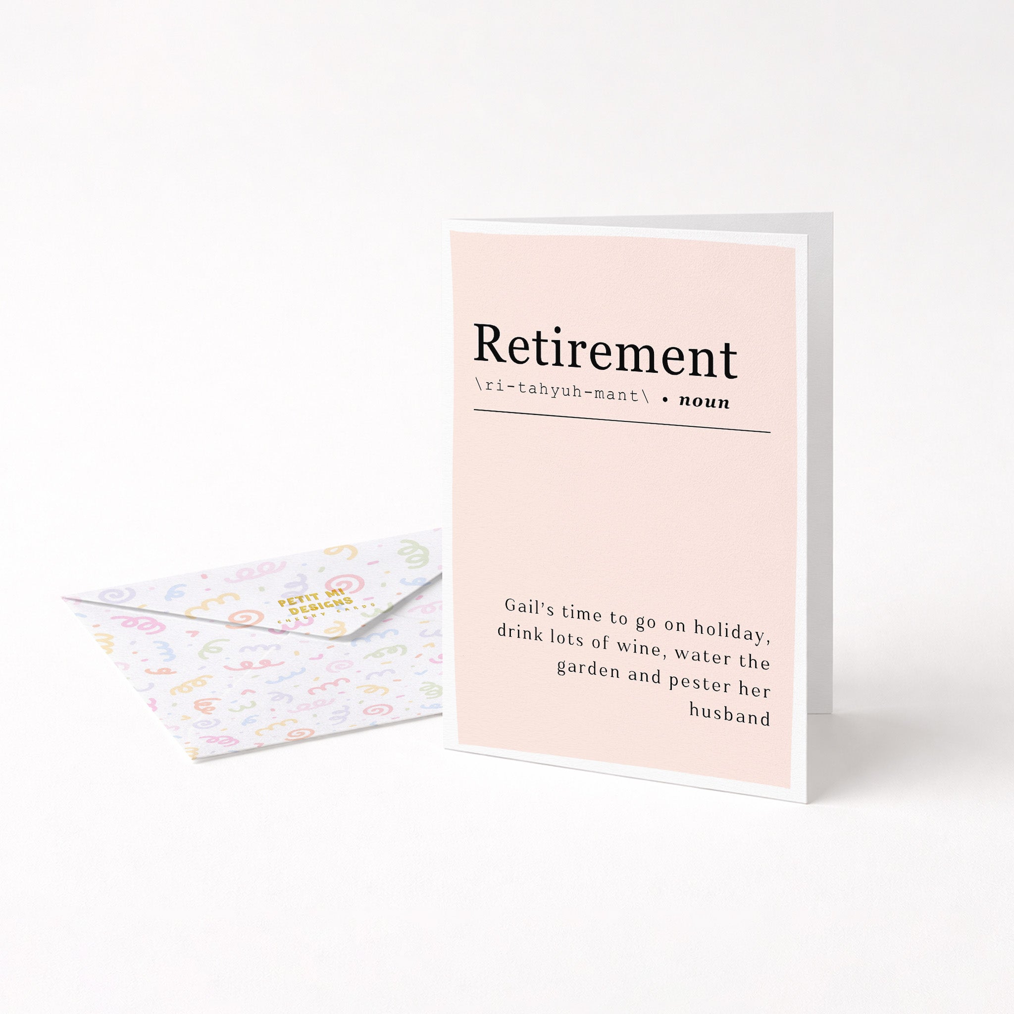 "Retirement - Gail's Time To Go On A Holiday" Greeting Card