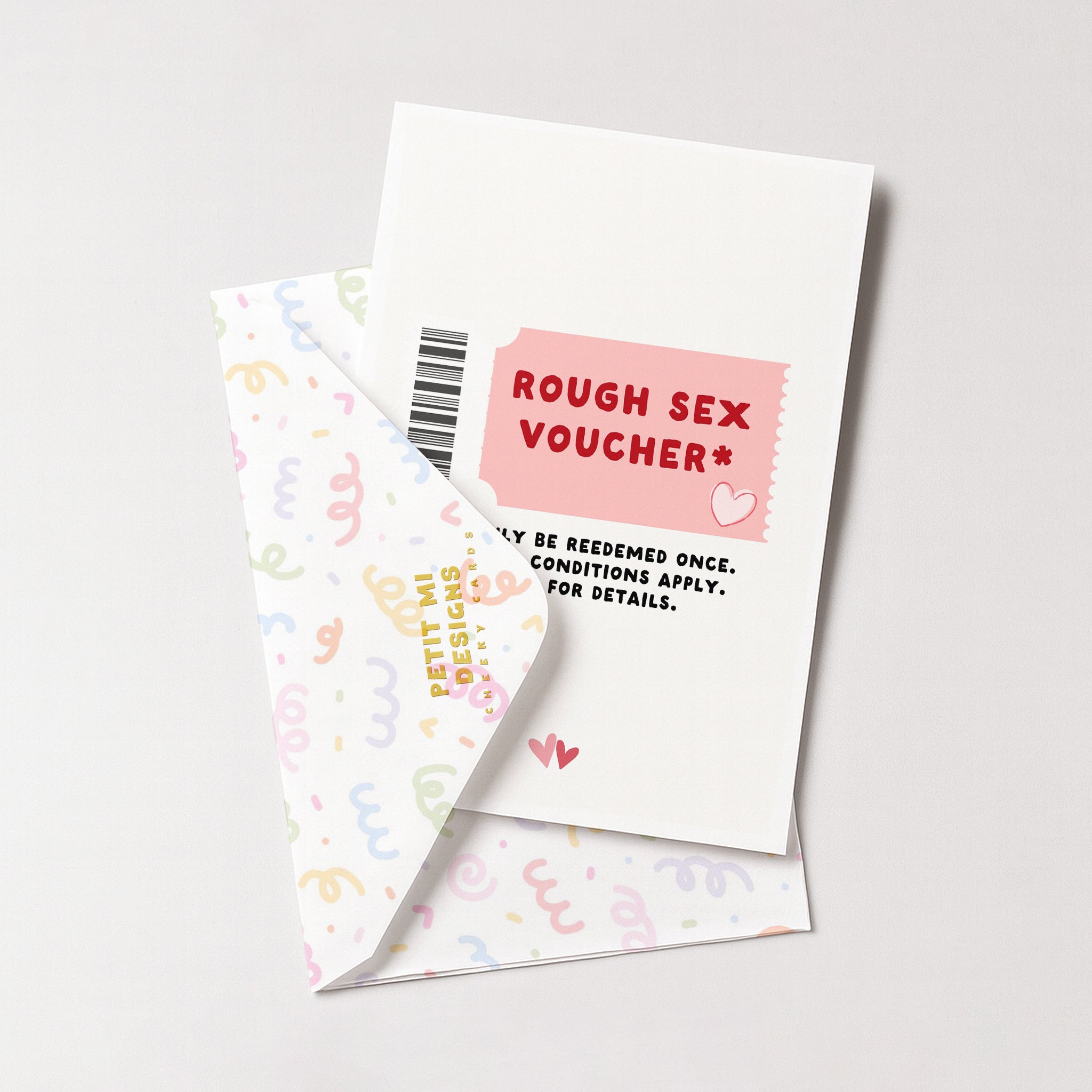 "Rough Sex Voucher Can Only Be Reedemed Once" Greeting Card