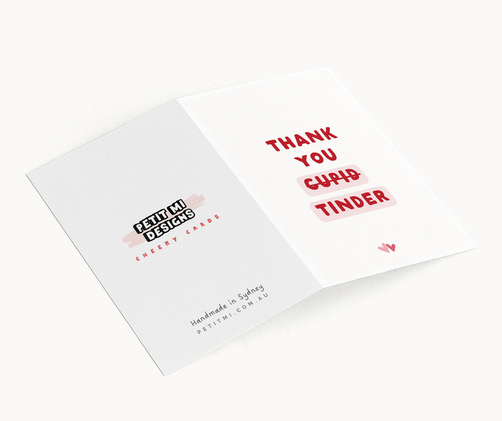"Thank You Tinder" Greeting Card