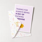 "Thanks For Always Being A Ray Of Fucking Sunshine" Greeting Card
