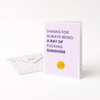 "Thanks For Always Being A Ray Of Fucking Sunshine" Greeting Card