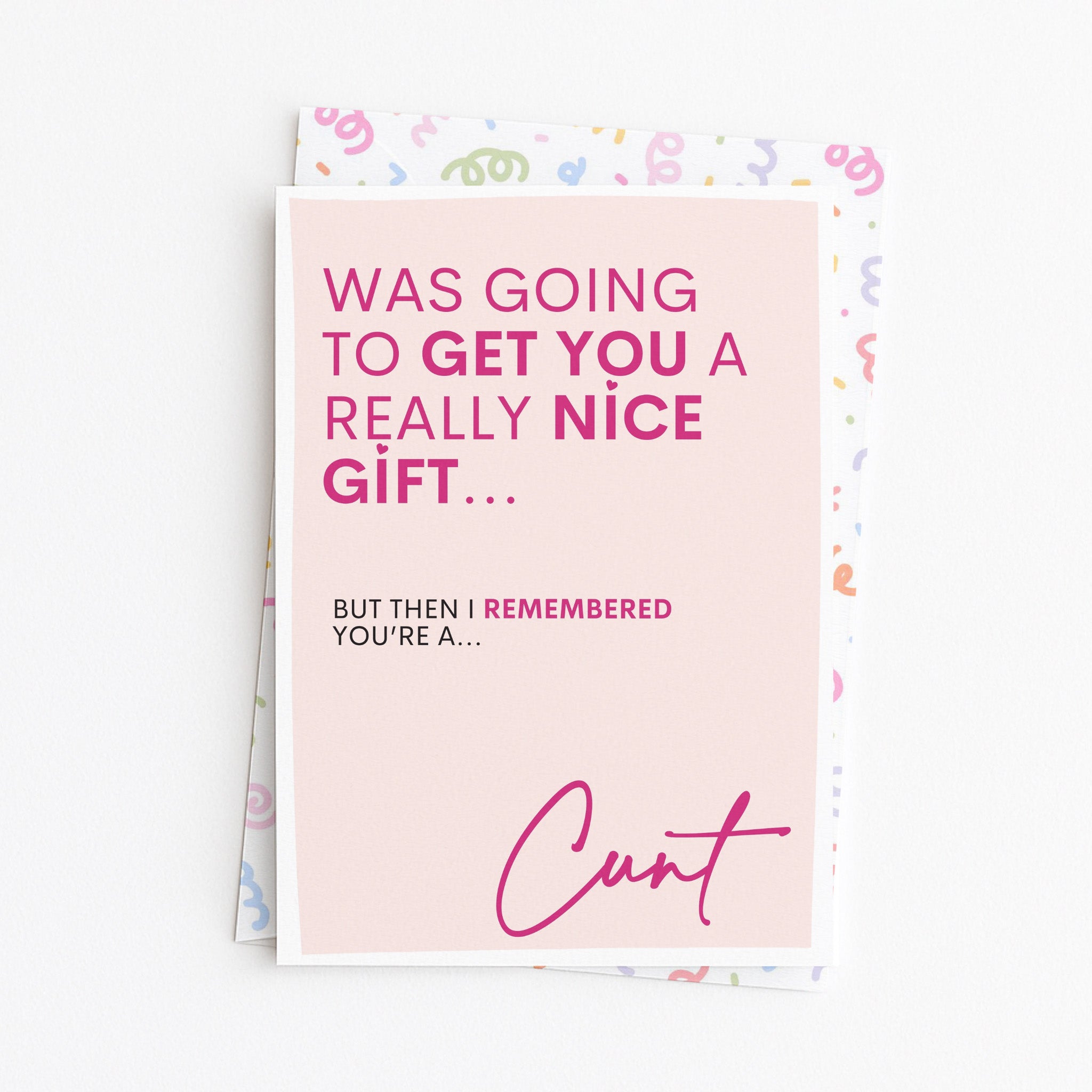 "Was Going To Get You A Really Nice Gift..Cunt" Greeting Card